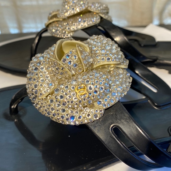 Chanel thong jelly sandals slides 38-8 Italy flip-flops flats mules slip-ons ins - Picture 2 of 8